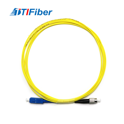 Ftth Fc Sc Single Mode Patch Cord Fiber Optic Simplex / Duplex Pvc Lszh Yellow