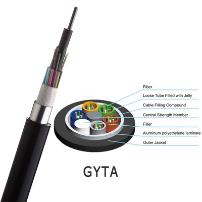سیم‌های کابل فیبر نوری آزاد رشته‌ای GYTS GYTA 2 - 144 هسته‌ای
