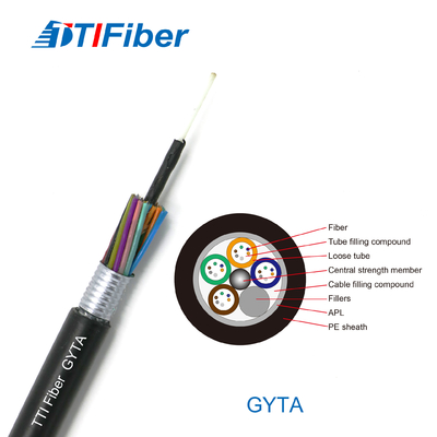 G652d Singlemode Tape Aluminium Gyta Fiber Optic Cable 2 - 288 Cores Strand