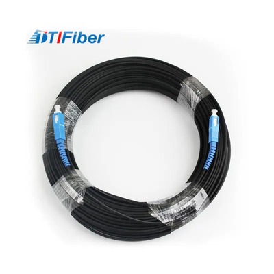 کابل قطره 100 متری FTTH با اتصال LC SC وصله سیم فیبر نوری در فضای باز