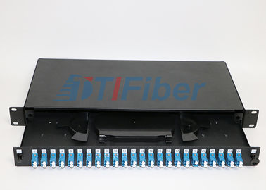 جعبه اتصال فیبر نوری 1U 24 Port LC Duplex برای شبکه نوری ، اندازه استاندارد