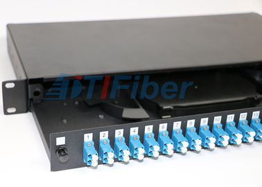 جعبه اتصال فیبر نوری 1U 24 Port LC Duplex برای شبکه نوری ، اندازه استاندارد