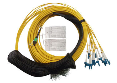 کابلهای وصله فیبر نوری Flat / Round MPO / MTP برای کابل فیبر نوری 12core