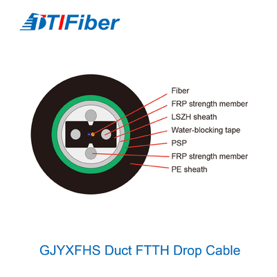 کابل فیبر نوری فضای باز GJYXFHA GJYXFHS G652D نوع Bow تک حالته