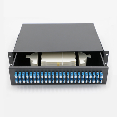 FTTH 12 24 48 96 144 پورت پچ پنل فیبر نوری Telecom رک 19 اینچی نصب شده