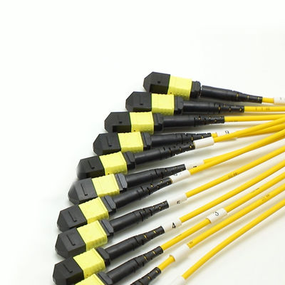 کابل فانوت MPO با از دست دادن کم مقدار بزرگ هسته 1M 144F SMG657A1 MPO APC به MPO APC Breakout Fiber Optic Patch Cord