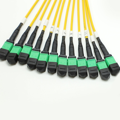 کابل فانوت MPO با از دست دادن کم مقدار بزرگ هسته 1M 144F SMG657A1 MPO APC به MPO APC Breakout Fiber Optic Patch Cord