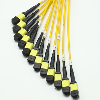 144F MTP MPO Fanout Cable SMG657A1 MPO APC به MPO APC Breakout سیم پیچ فیبر نوری