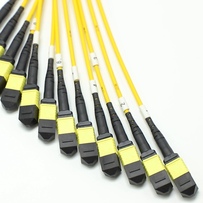 144F MTP MPO Fanout Cable SMG657A1 MPO APC به MPO APC Breakout سیم پیچ فیبر نوری