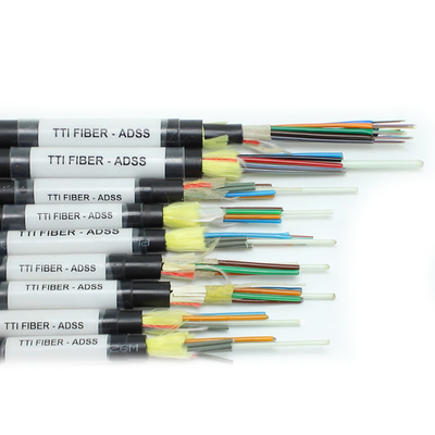 FTTH FTTX درب ADSS یک پوشش دو لایه 8F 12F 24F 48F کابل فیبر نوری