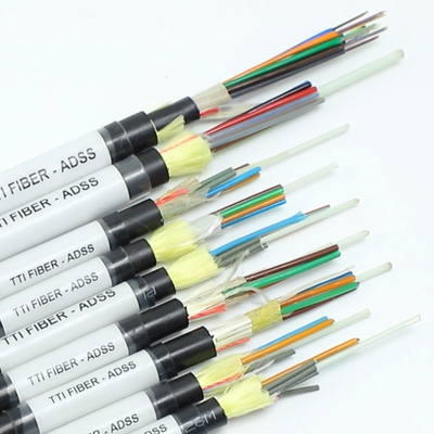 FTTH FTTX درب ADSS یک پوشش دو لایه 8F 12F 24F 48F کابل فیبر نوری