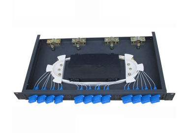 جعبه ترمینال فیبر نوری با رک نصب شده با آداپتورهای SC / Pigtails
