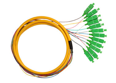 بسته نرم افزاری فیبر نوری SC UPC APC، Pigtail تک حالت زرد / نارنجی