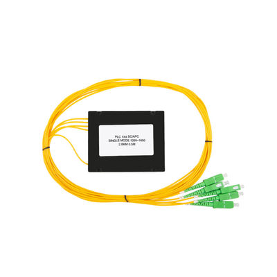 شکاف فیبر نوری SC APC کانکتور 1x4 PLC تقسیم کننده 1650 نانومتر