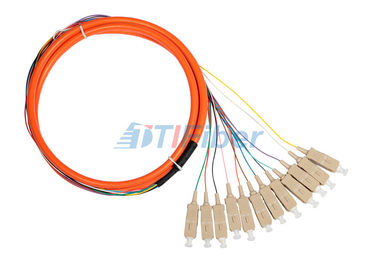 Simplex Duplex 12 هسته فیبر نوری Pigtail OM2 50um برای شبکه FTTH