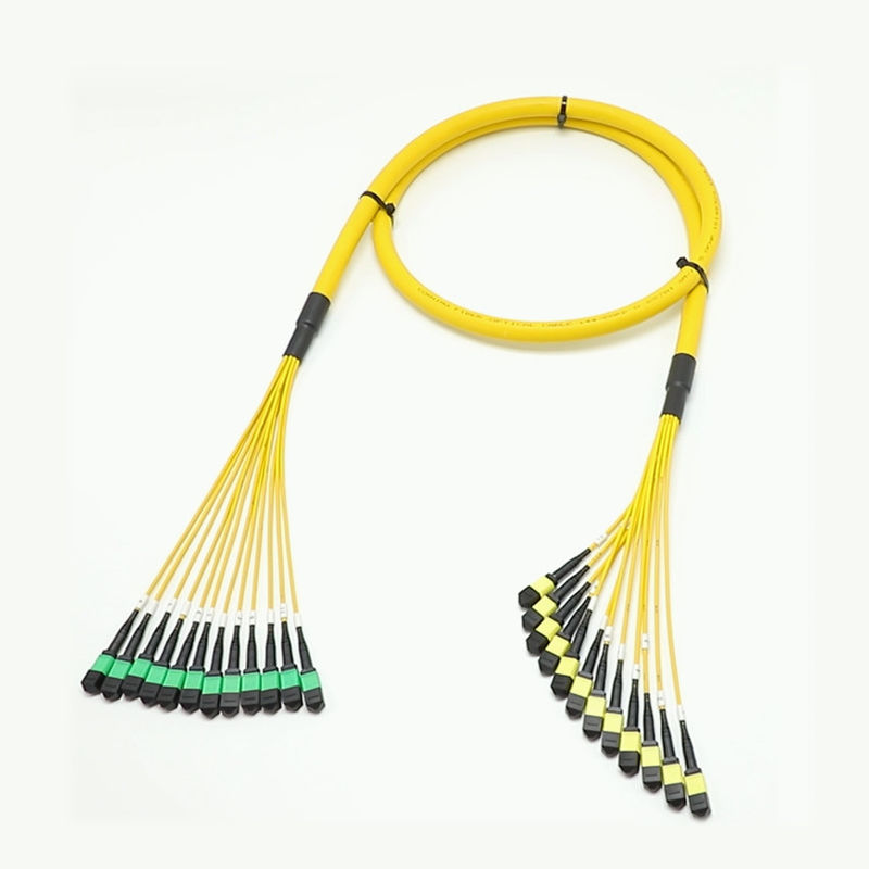 کابل فانوت MPO با از دست دادن کم مقدار بزرگ هسته 1M 144F SMG657A1 MPO APC به MPO APC Breakout Fiber Optic Patch Cord