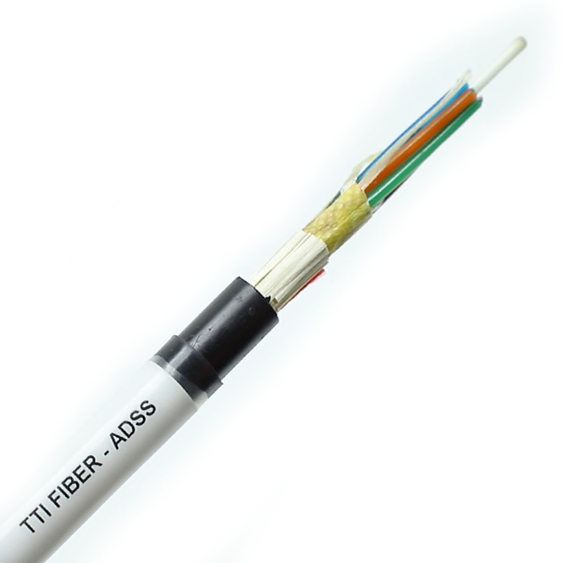 FTTH FTTX درب ADSS یک پوشش دو لایه 8F 12F 24F 48F کابل فیبر نوری