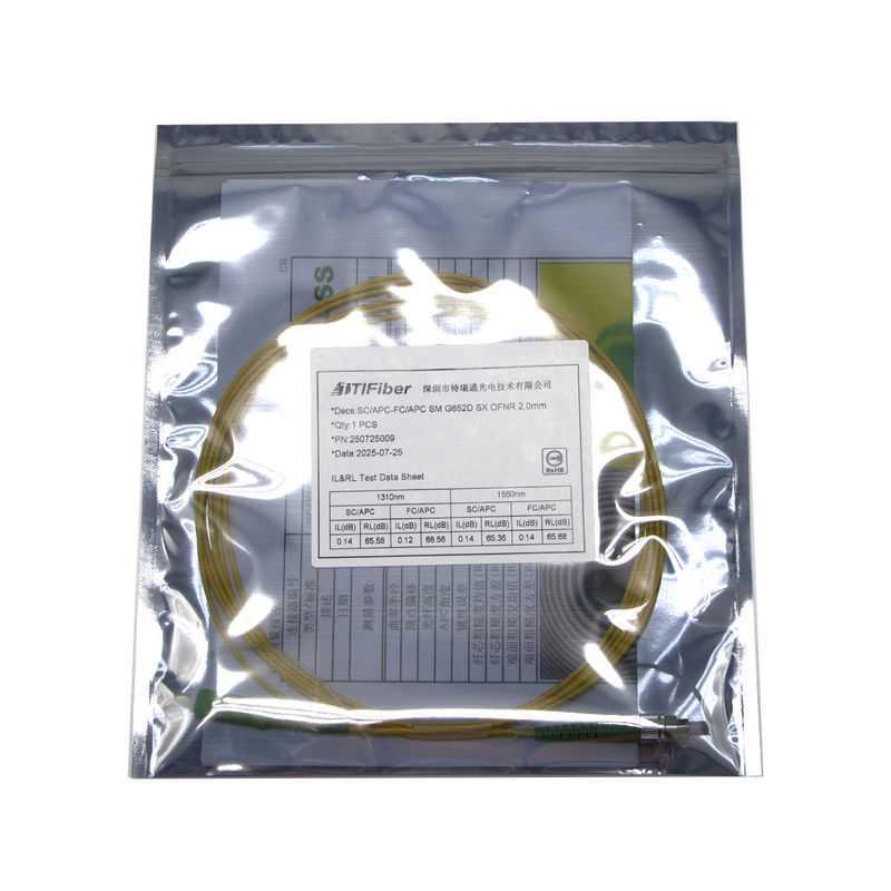 طراحی جدید تست شده تک حالته سیمپلکس 3 5 10M SC / APC - FC / APC FTTH OFNP پچ کورد فیبر نوری